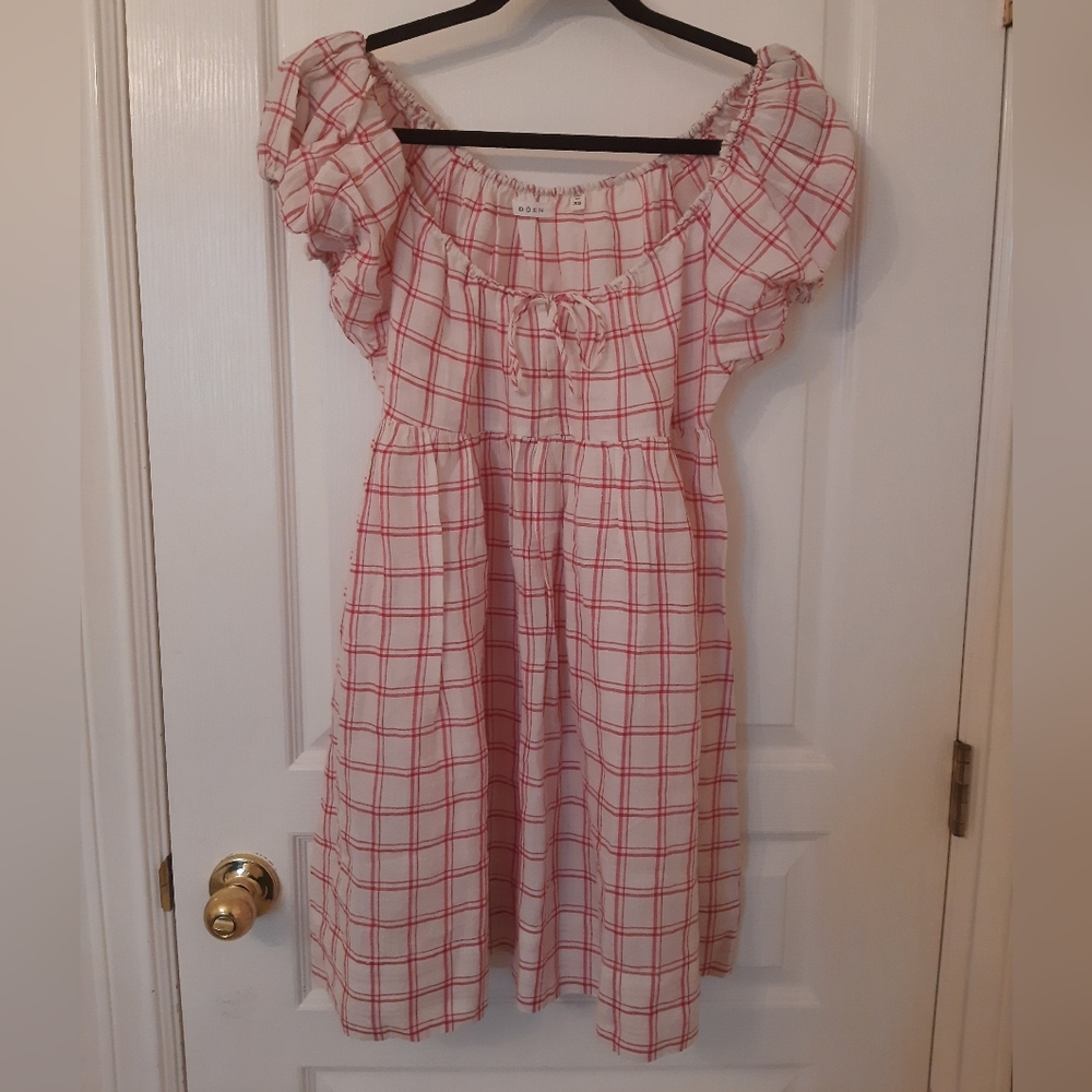 Doen Sarria dress in red Atticus Plaid, size XS